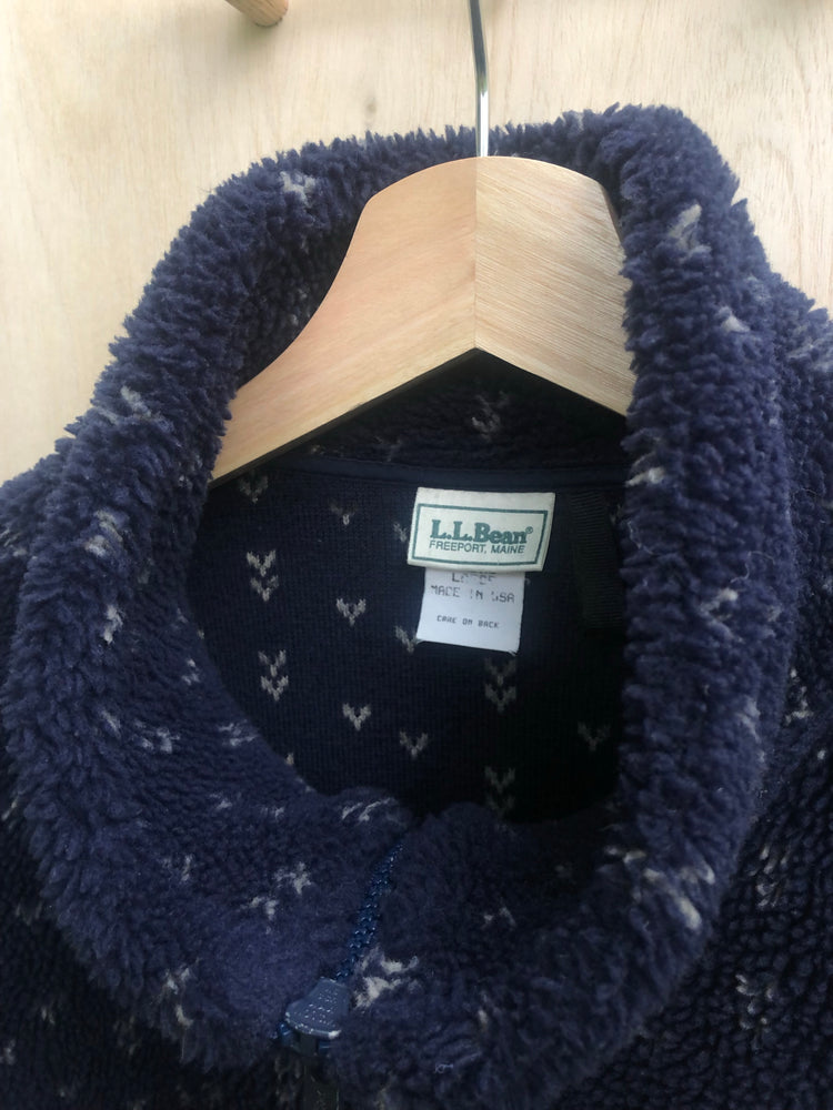 Vintage Bird's Eye Deep Pile Jacket, Navy/White (M)