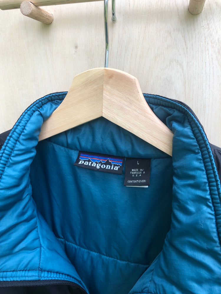 '97 Puffball 1/2 Zip Pullover Vest, Black/Teal (L)