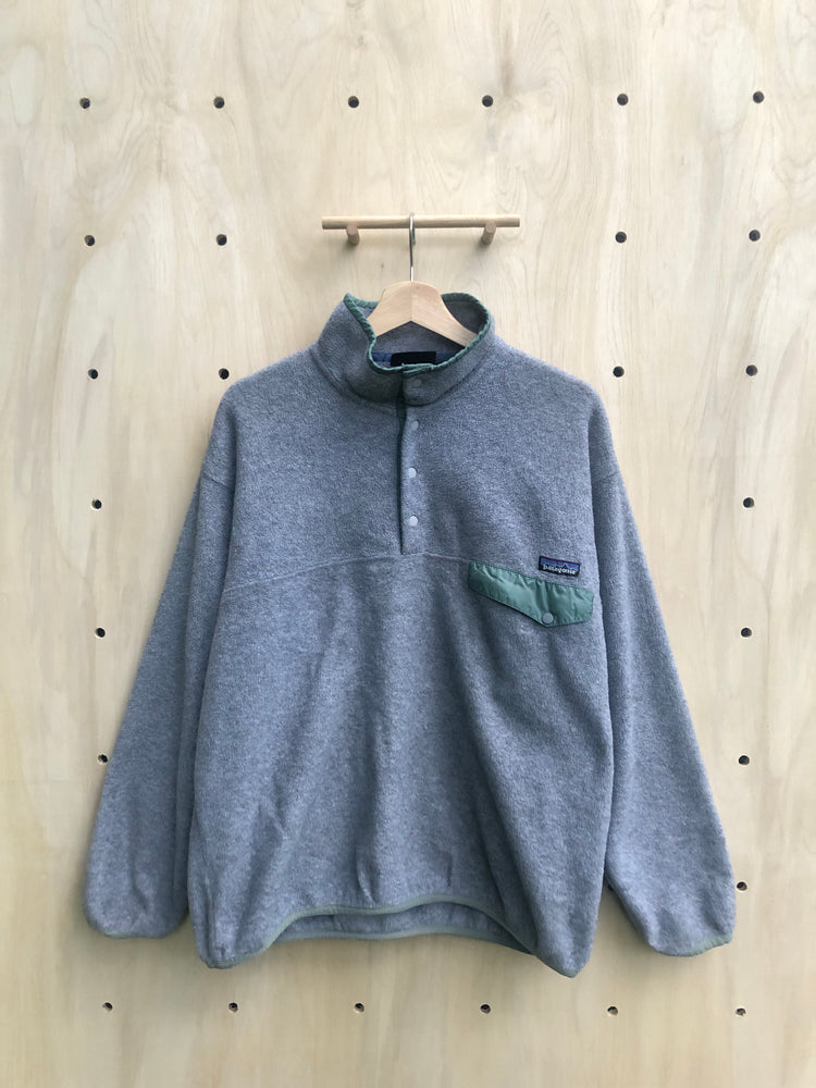 Vintage Synchilla Snap-T, Grey/Green (L)