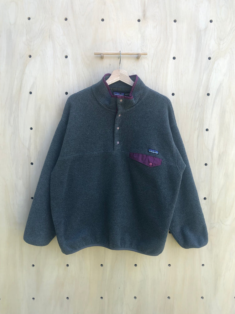 '94 Synchilla Snap-T Fleece, Grey/Maroon (L)