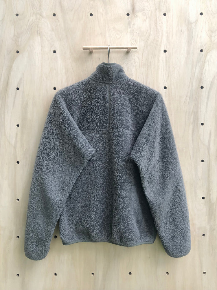 '90s Retro Cardigan Full-Zip Pile Fleece, Sage Green/Grey (S)
