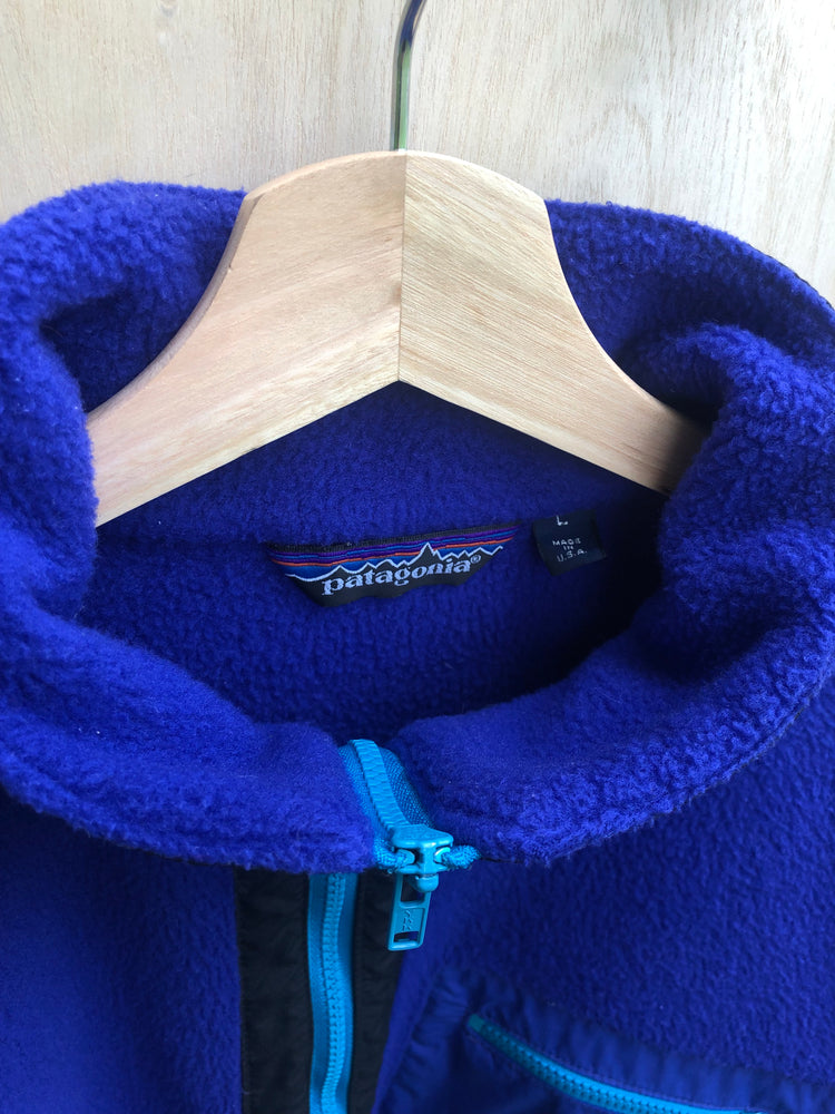 '80s Retro Half-Zip Pullover, Blue/Purple (L)