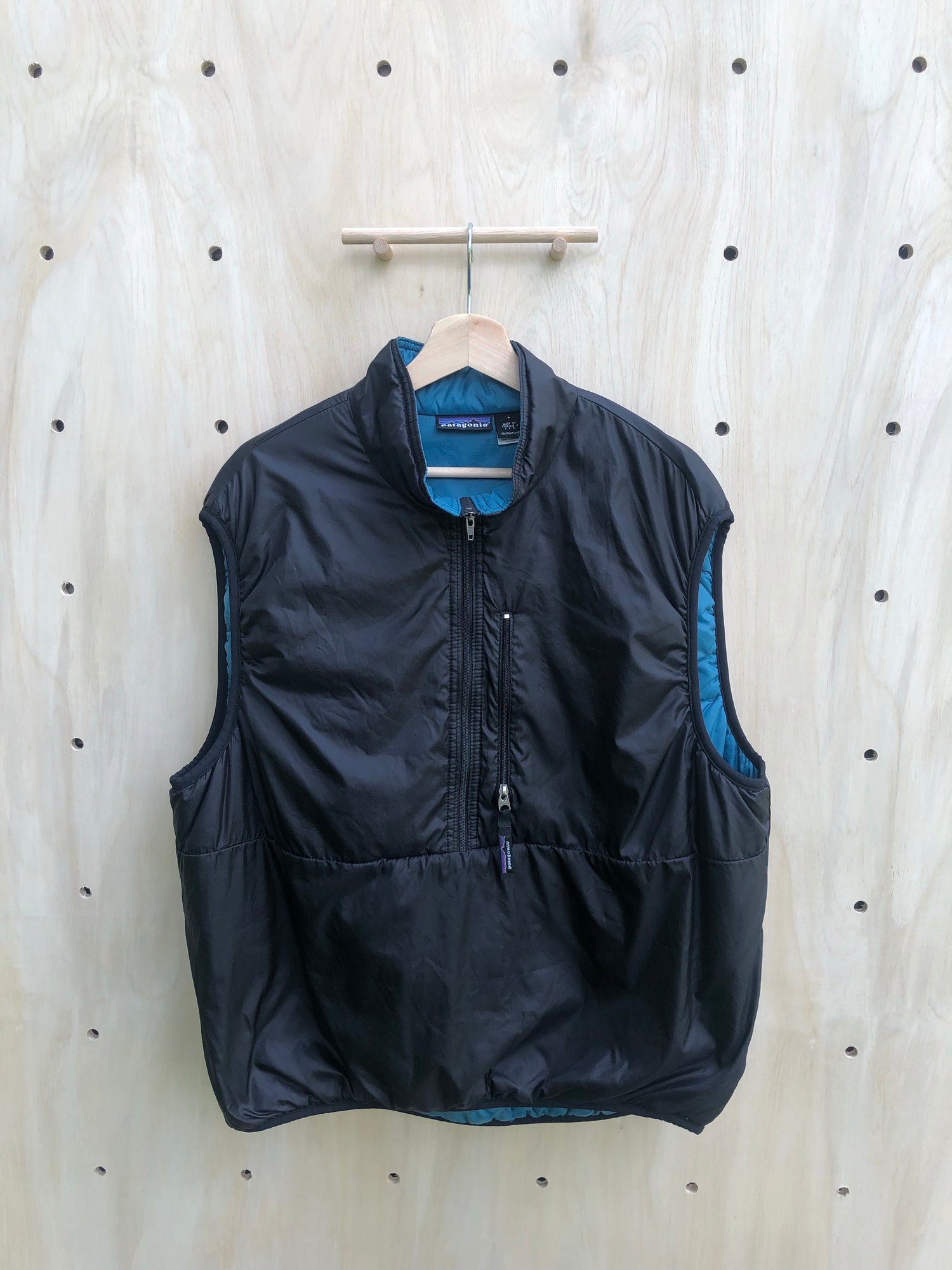 '97 Puffball 1/2 Zip Pullover Vest, Black/Teal (L) – Gorp Goods