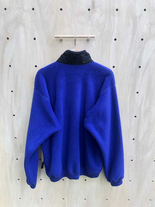 '80s Retro Half-Zip Pullover, Blue/Purple (L)