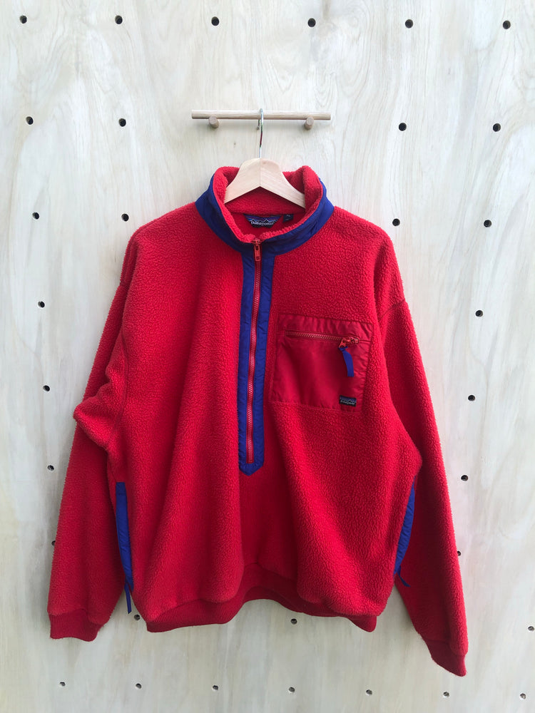 '88 Retro Half-Zip Pullover, Red/Blue (XL)